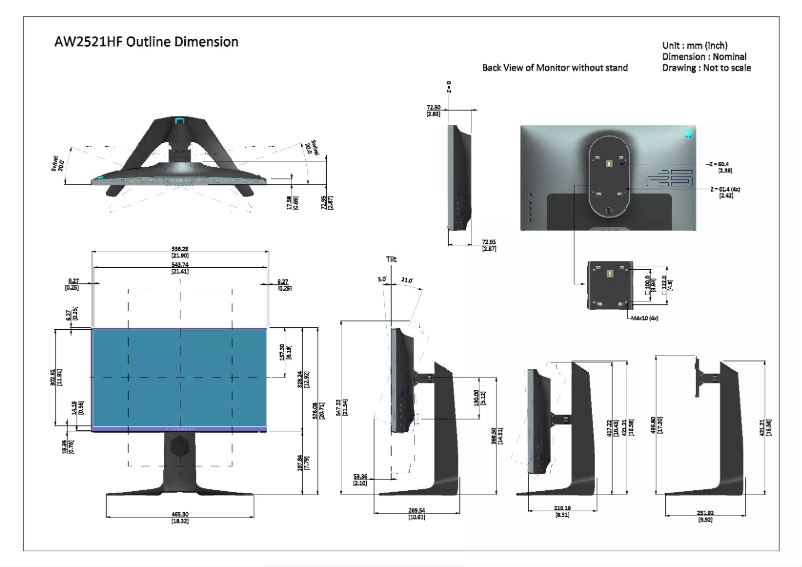 Imagen de la primera página del manual del dispositivo AW2521HFL