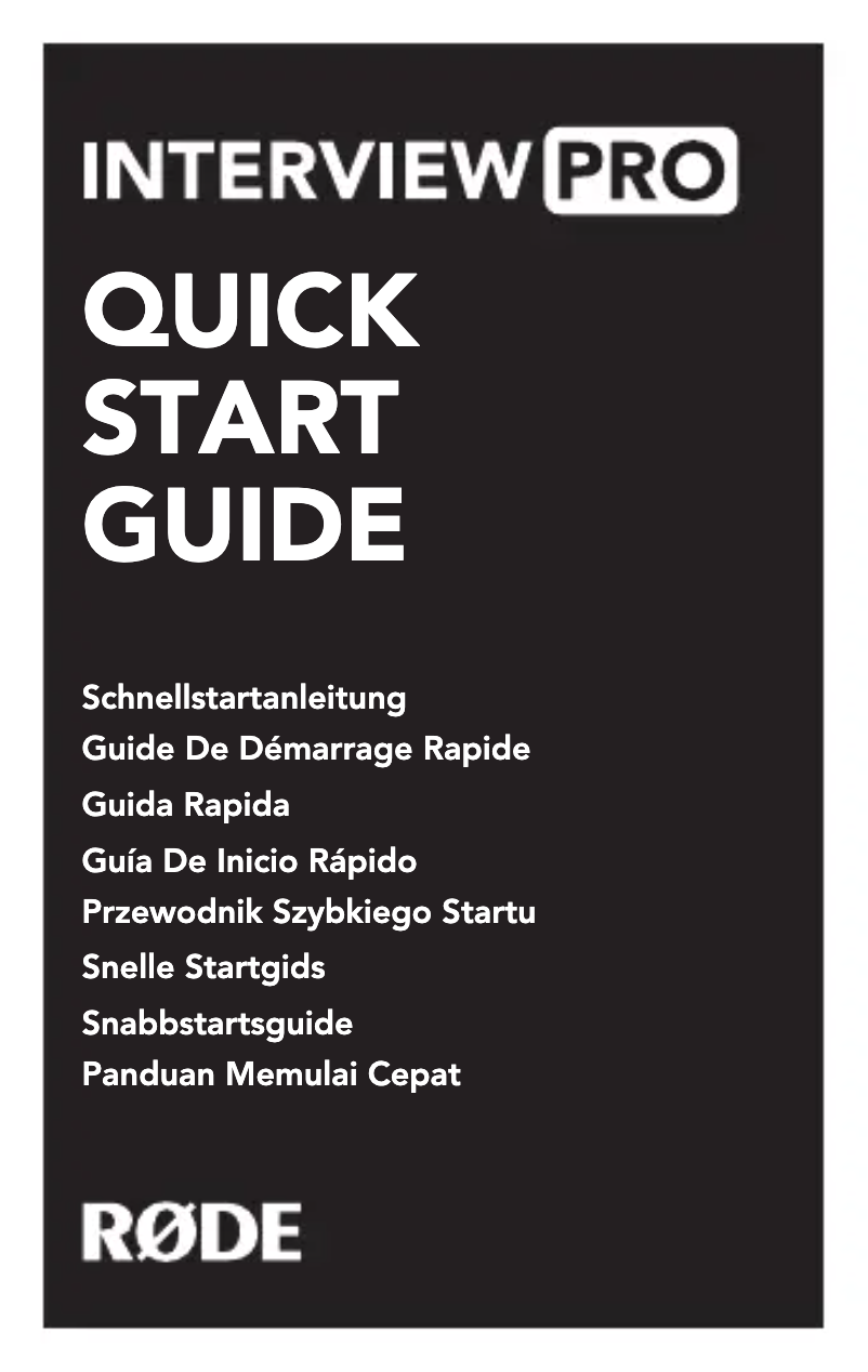 Página 1 del manual Manual de usuario Røde Interview PRO