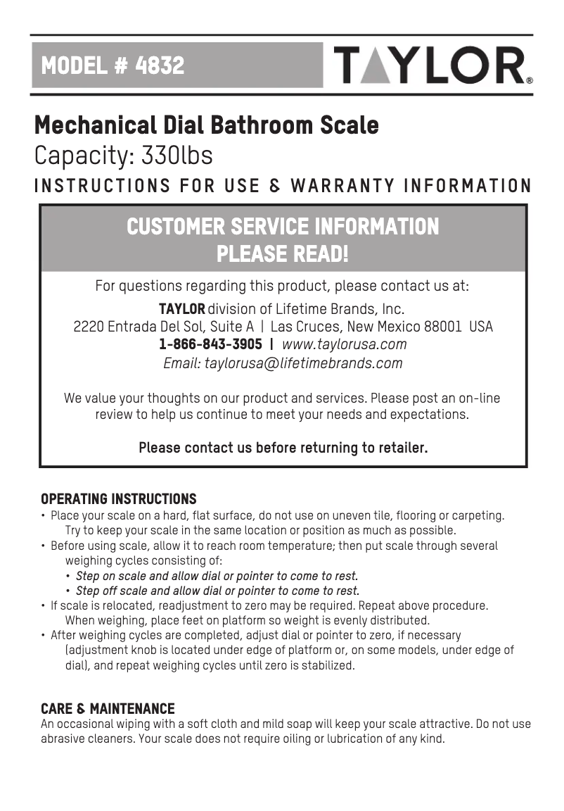 Imagen de la primera página del manual del dispositivo 4832