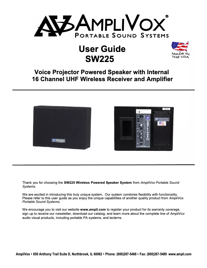 Página 1 del manual Manual de usuario AmpliVox SW225