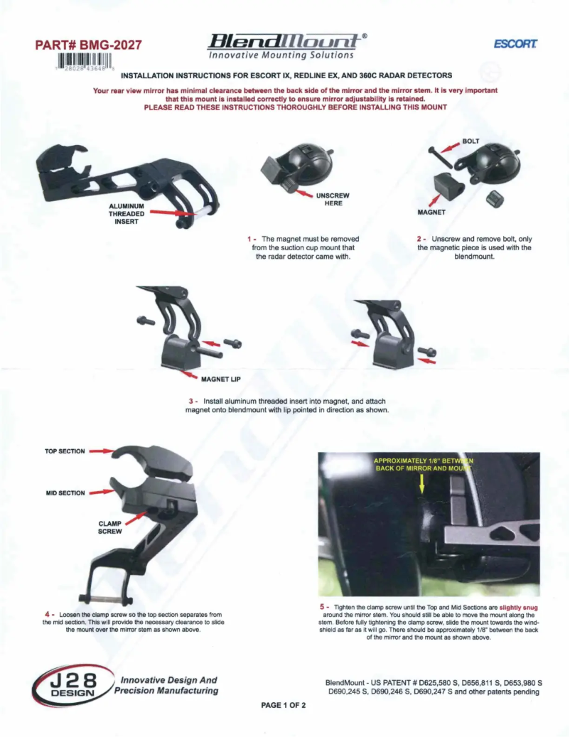 Página 1 del manual Manual de usuario BlendMount BMG-2027
