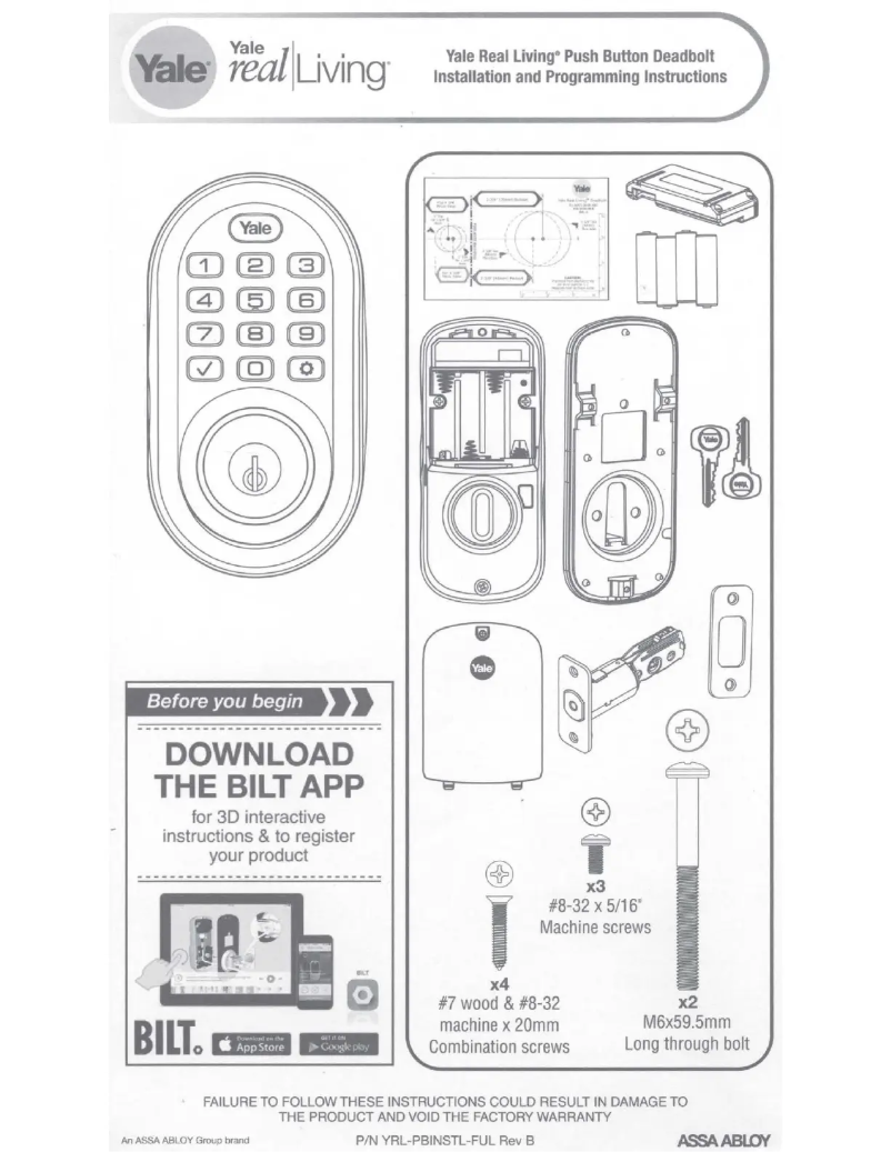 Página 1 del manual Manual de usuario Yale Real Living YRD216