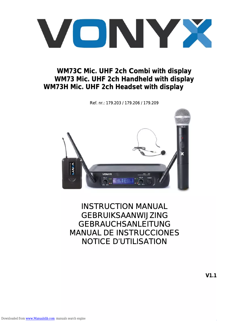 Imagen de la primera página del manual del dispositivo WM73C