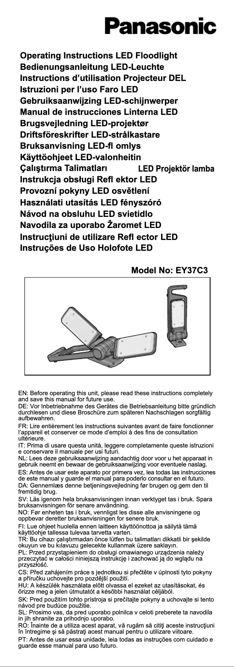 Página 1 del manual Manual de usuario Panasonic EY37C3