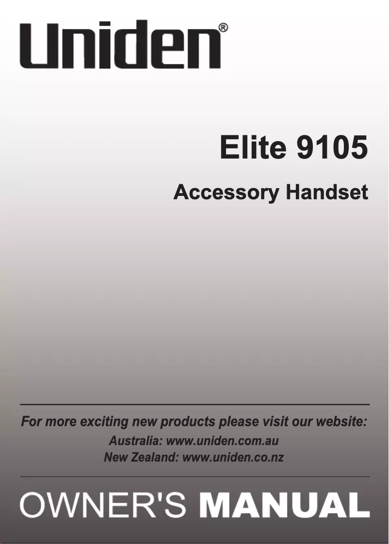 Página 1 del manual Manual de usuario Uniden ELITE 9105