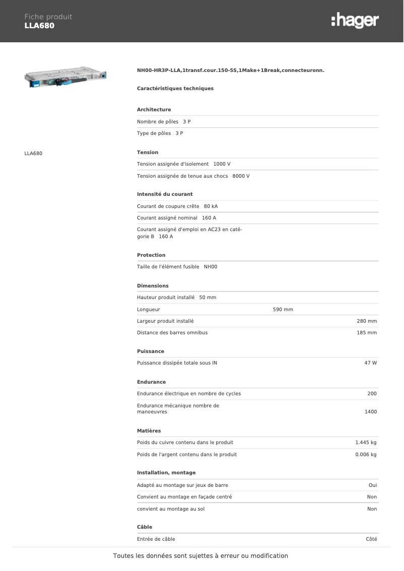 Imagen de la primera página del manual del dispositivo LLA680