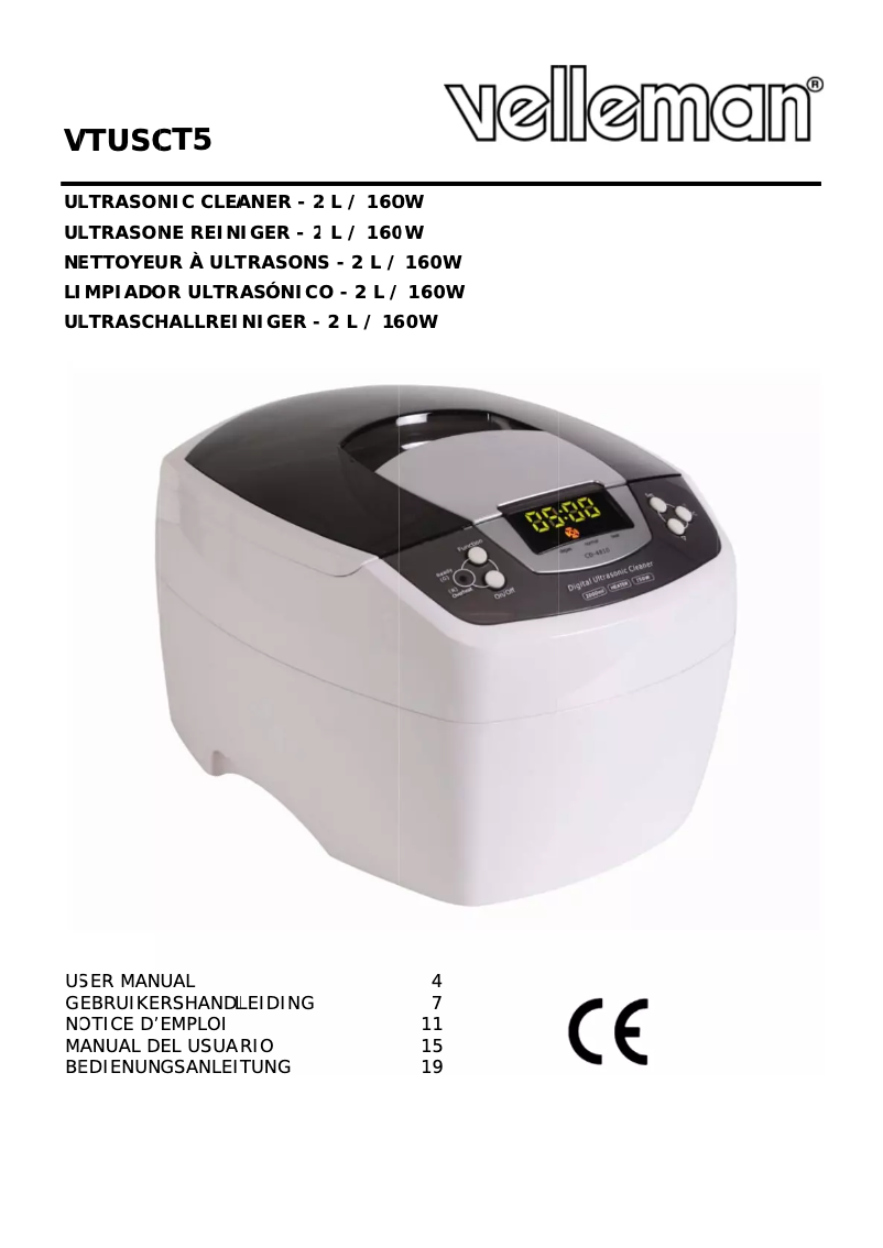 Imagen de la primera página del manual del dispositivo VTUSCT5