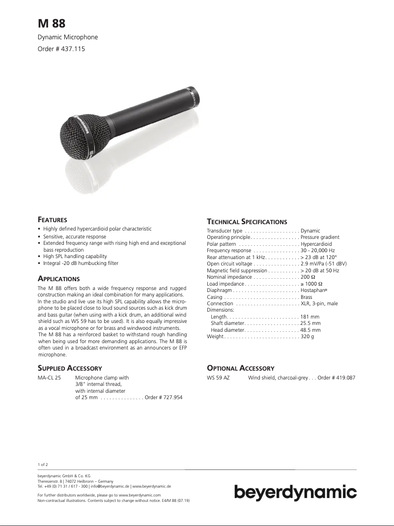 Imagen de la primera página del manual del dispositivo M 88