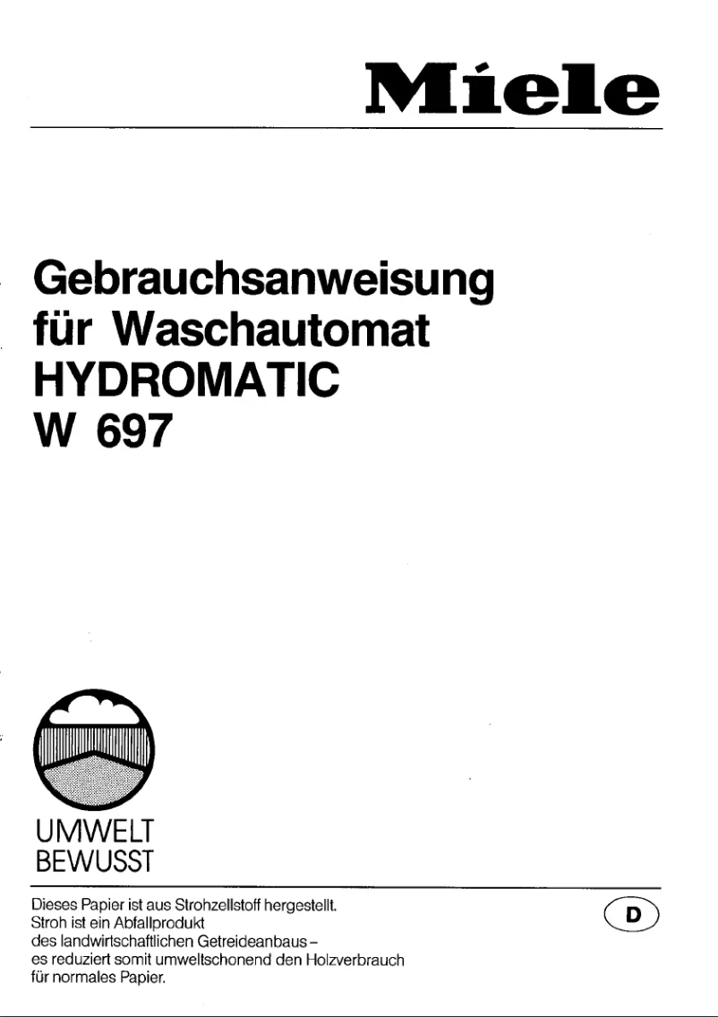 Página 1 del manual Manual de usuario Miele W 697