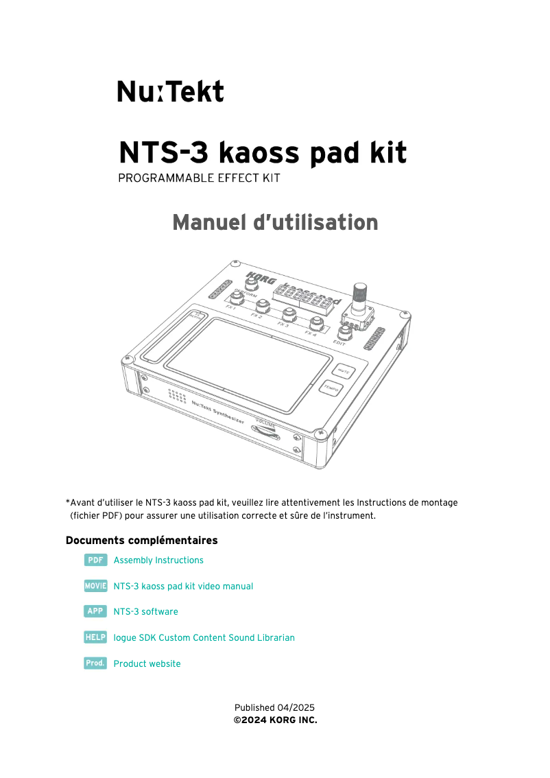 Imagen de la primera página del manual del dispositivo NTS-3