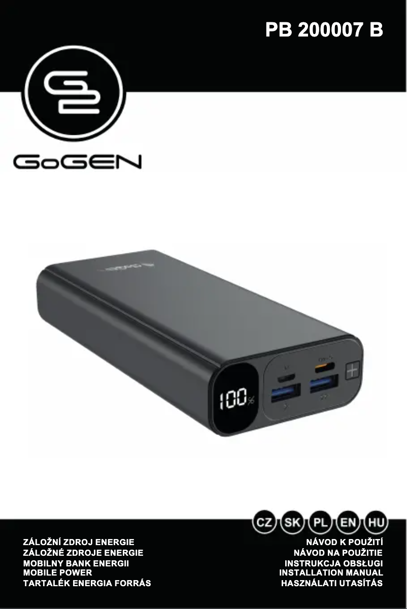 Página 1 del manual Manual de usuario GoGen PB200007B