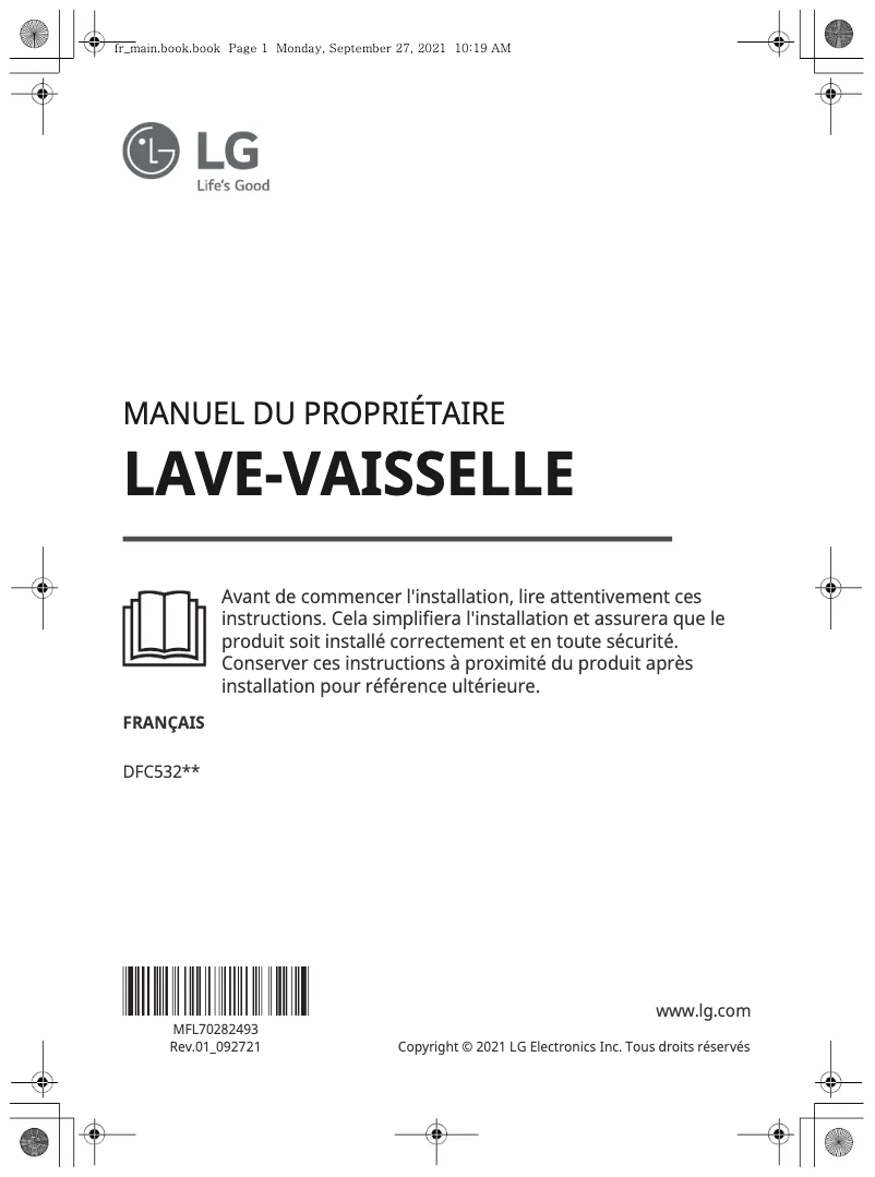 Página 1 del manual Manual de usuario LG DFC532FP