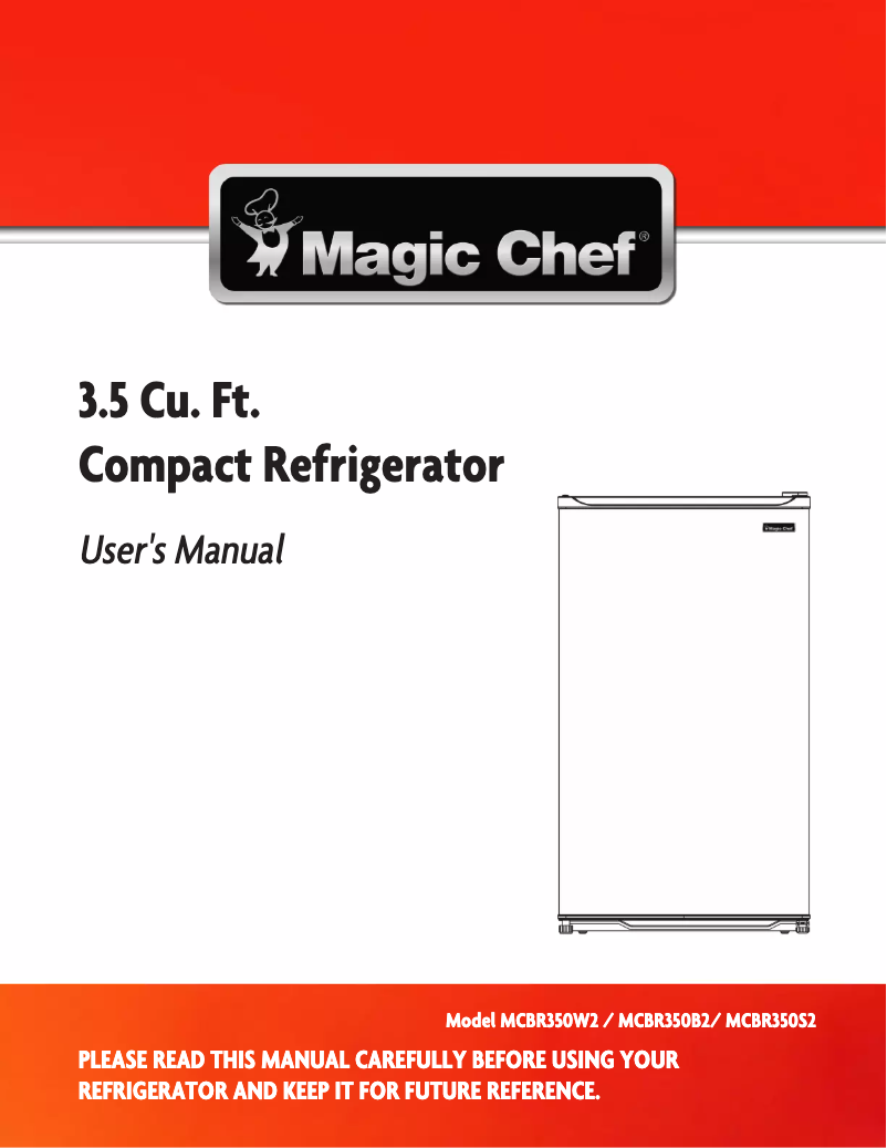 Página 1 del manual Guía de instalación Magic Chef MCBR350