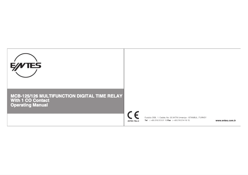 Imagen de la primera página del manual del dispositivo MCB-125