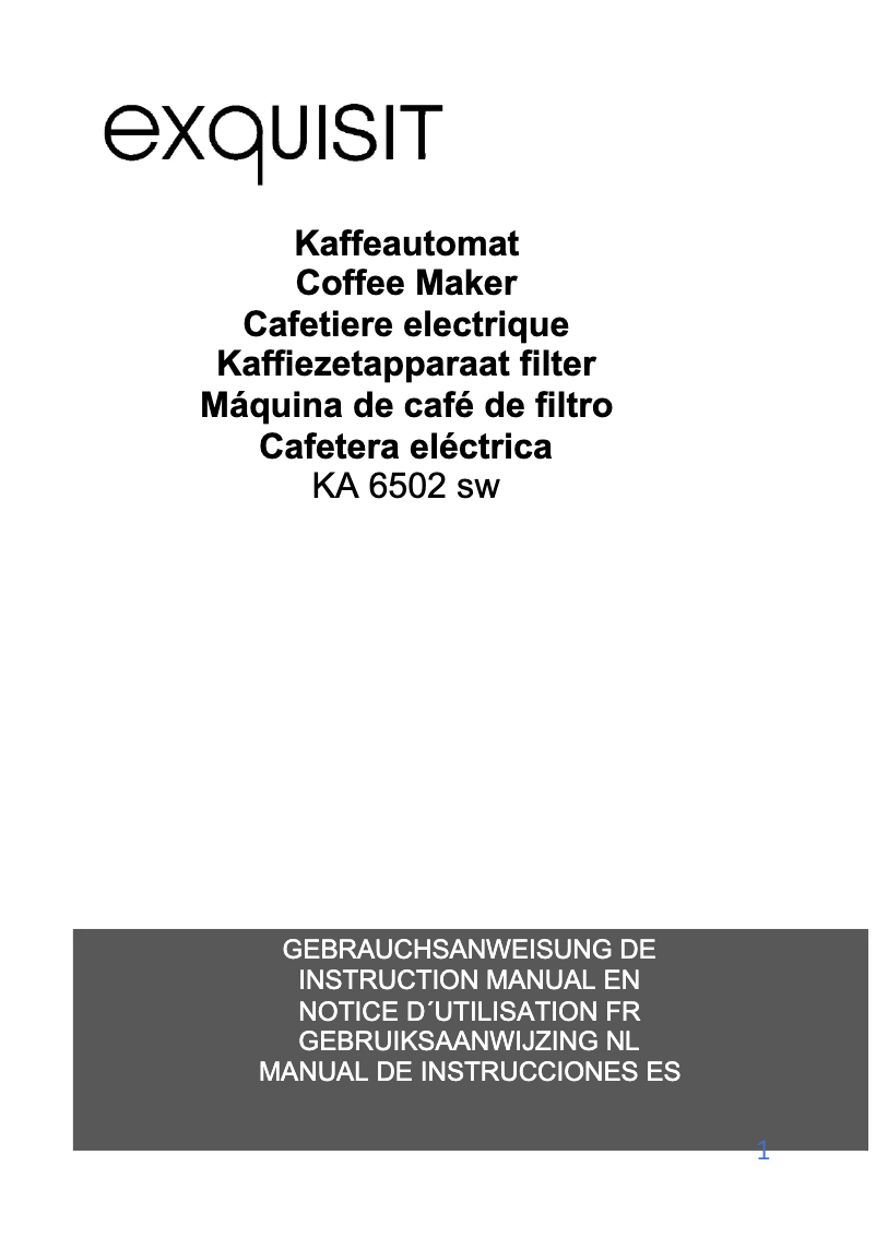 Imagen de la primera página del manual del dispositivo KA 6502 sw