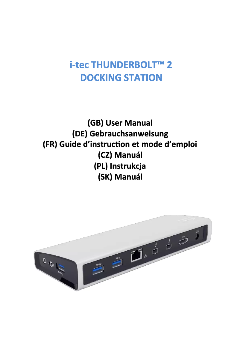 Imagen de la primera página del manual del dispositivo THUNDERDOCK2