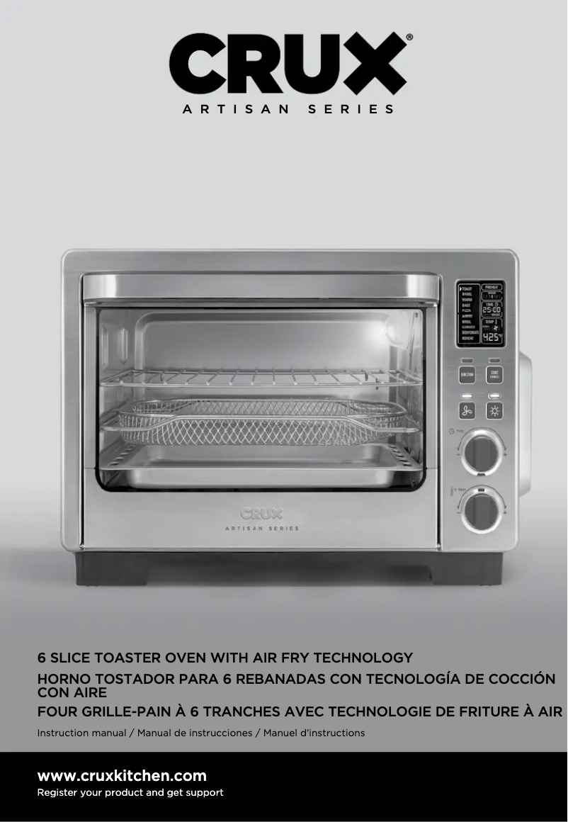Página nº 1 - Manual de usuario CRUX Artisan Series 6-Slice Oven with Air Fry Technology