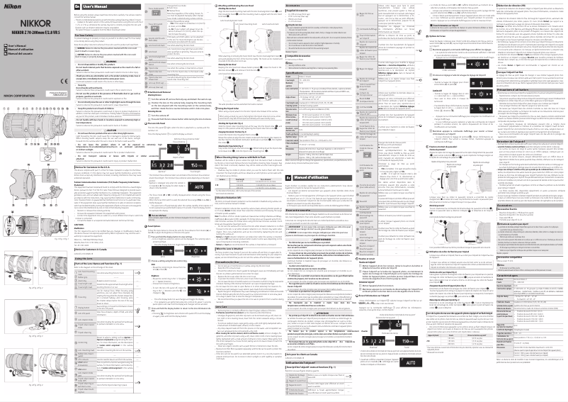 Imagen de la primera página del manual del dispositivo Nikkor Z 70-200mm f/2.8 VR S