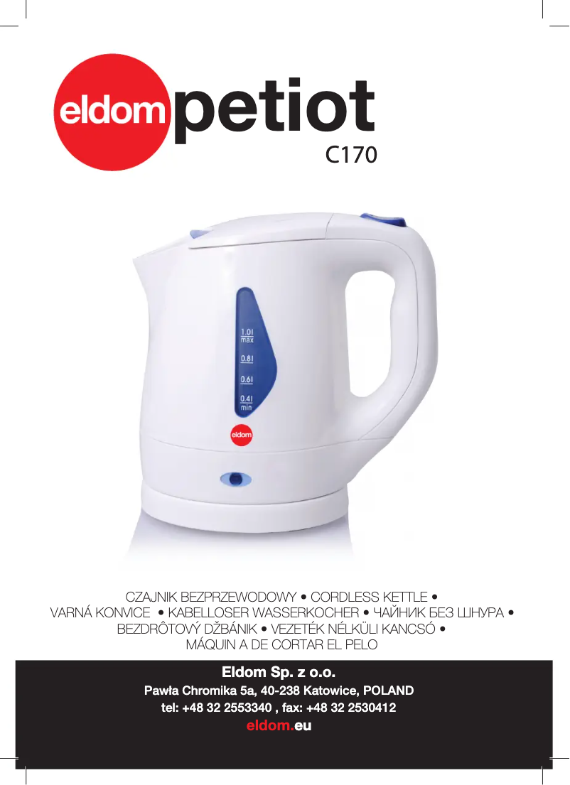 Imagen de la primera página del manual del dispositivo Petiot C170