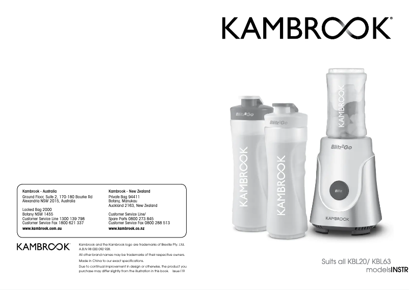 Página 1 del manual Manual de usuario Kambrook Blitz2Go KBL63