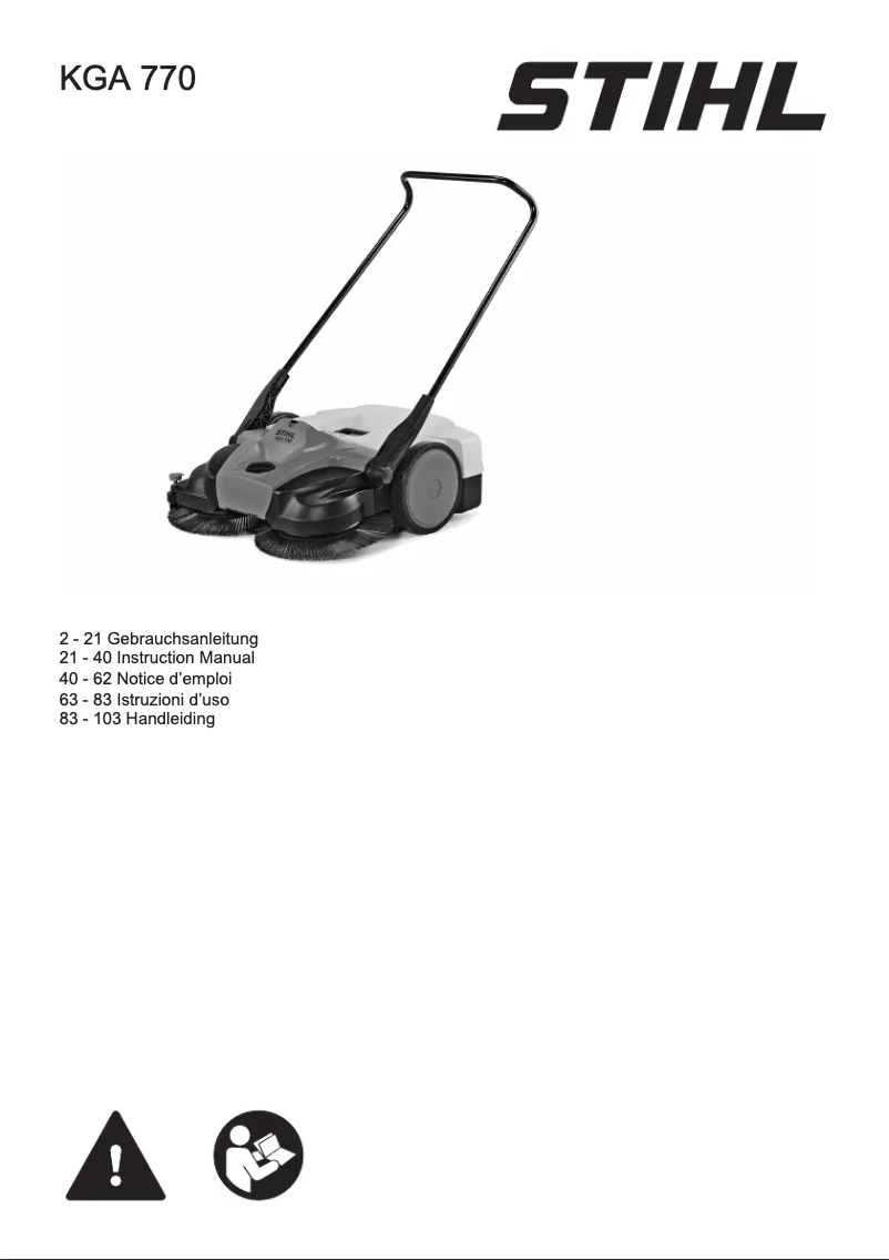 Imagen de la primera página del manual del dispositivo KGA 770