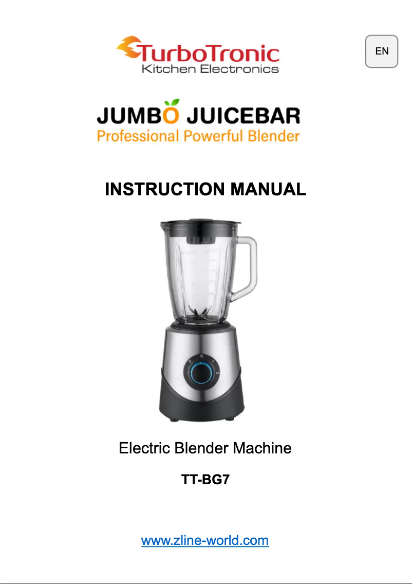 Imagen de la primera página del manual del dispositivo Jumbo Juicebar TT-BG7
