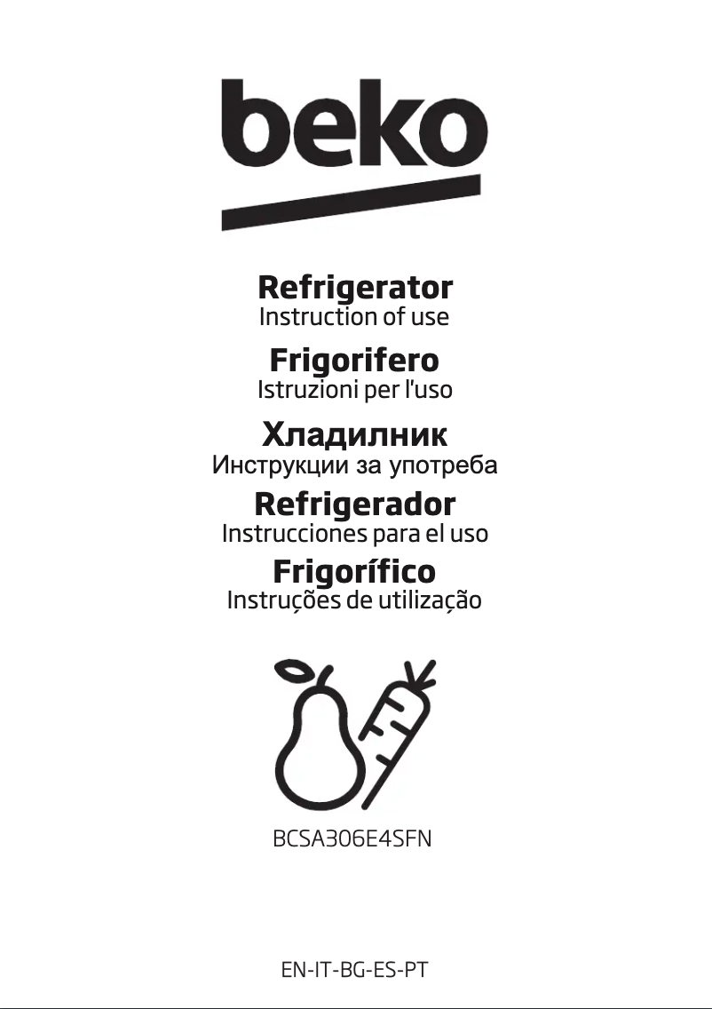 Página 1 del manual Manual de usuario Beko BCSA306E4SFN