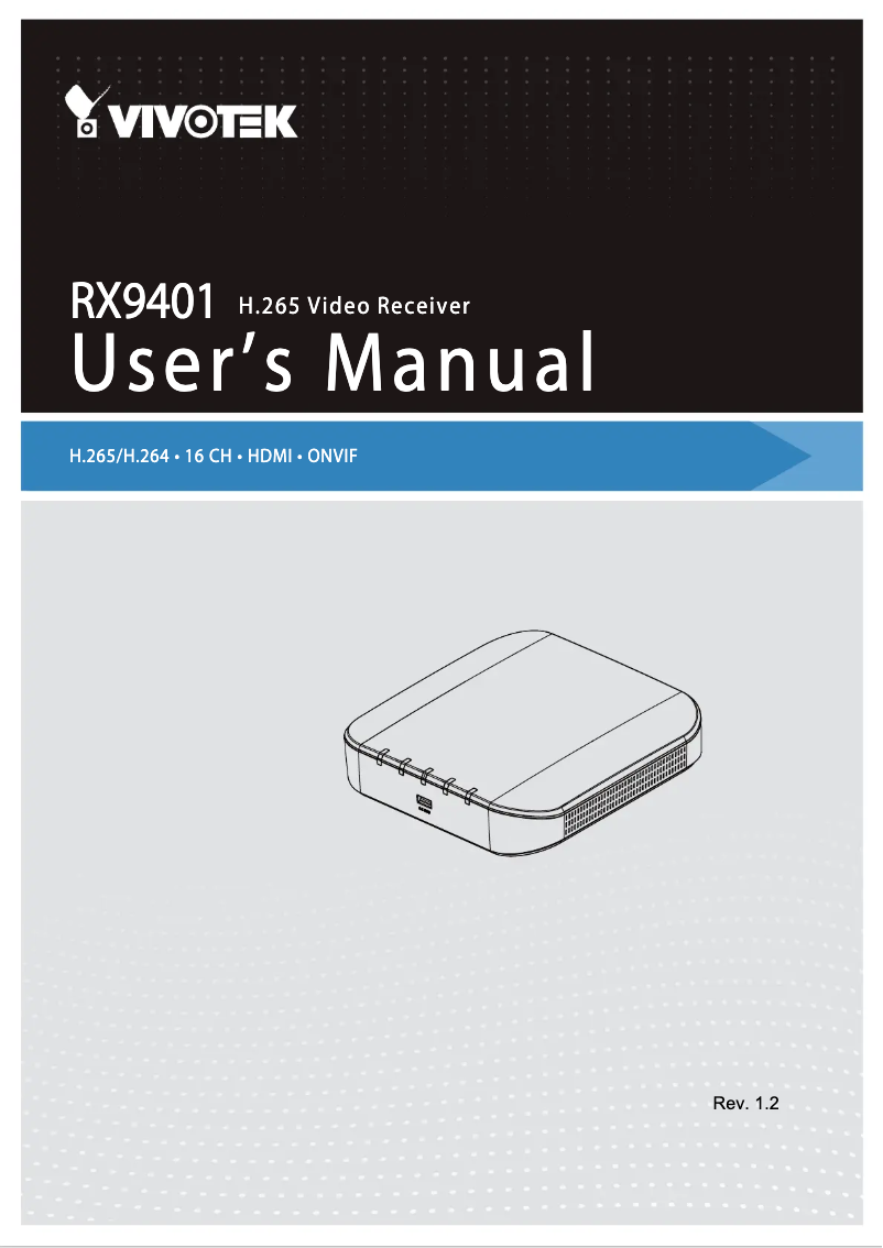 Imagen de la primera página del manual del dispositivo RX9502
