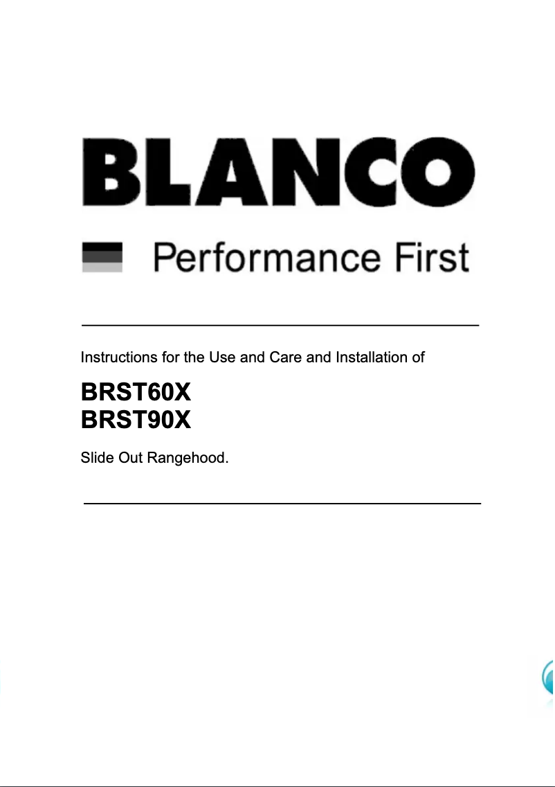 Página 1 del manual Manual de usuario BLANCO BRST60X