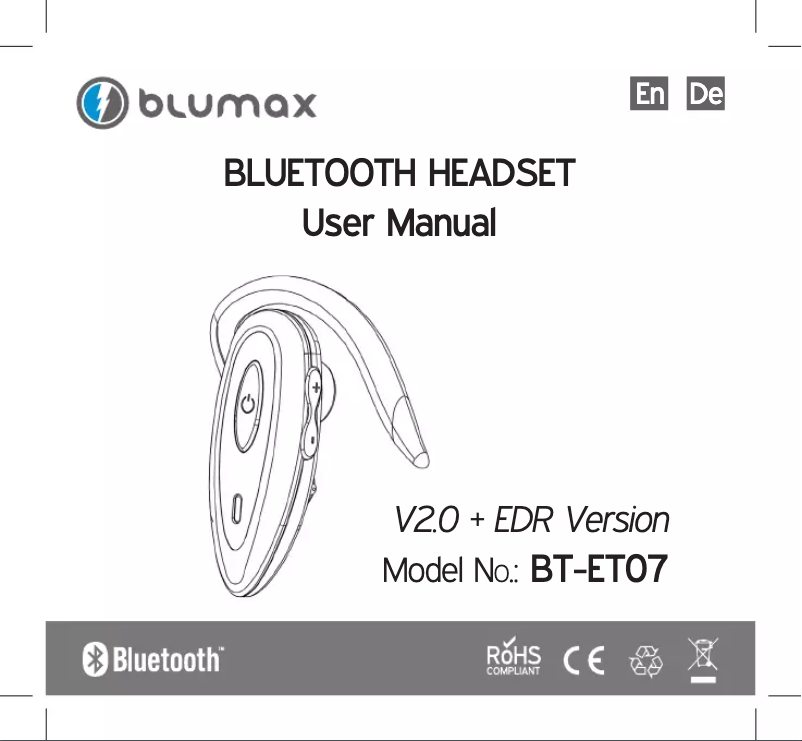 Página 1 del manual Manual de usuario Blumax BT-ET07