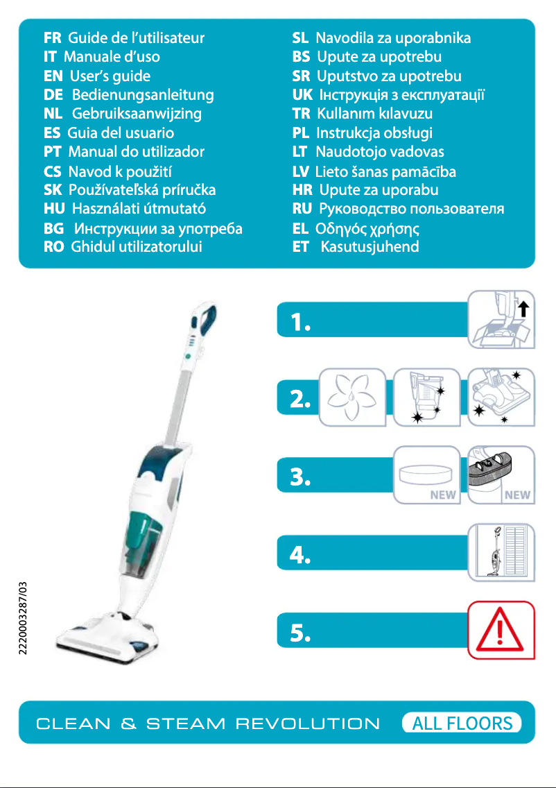 Imagen de la primera página del manual del dispositivo Clean & Steam Revolution RY7757