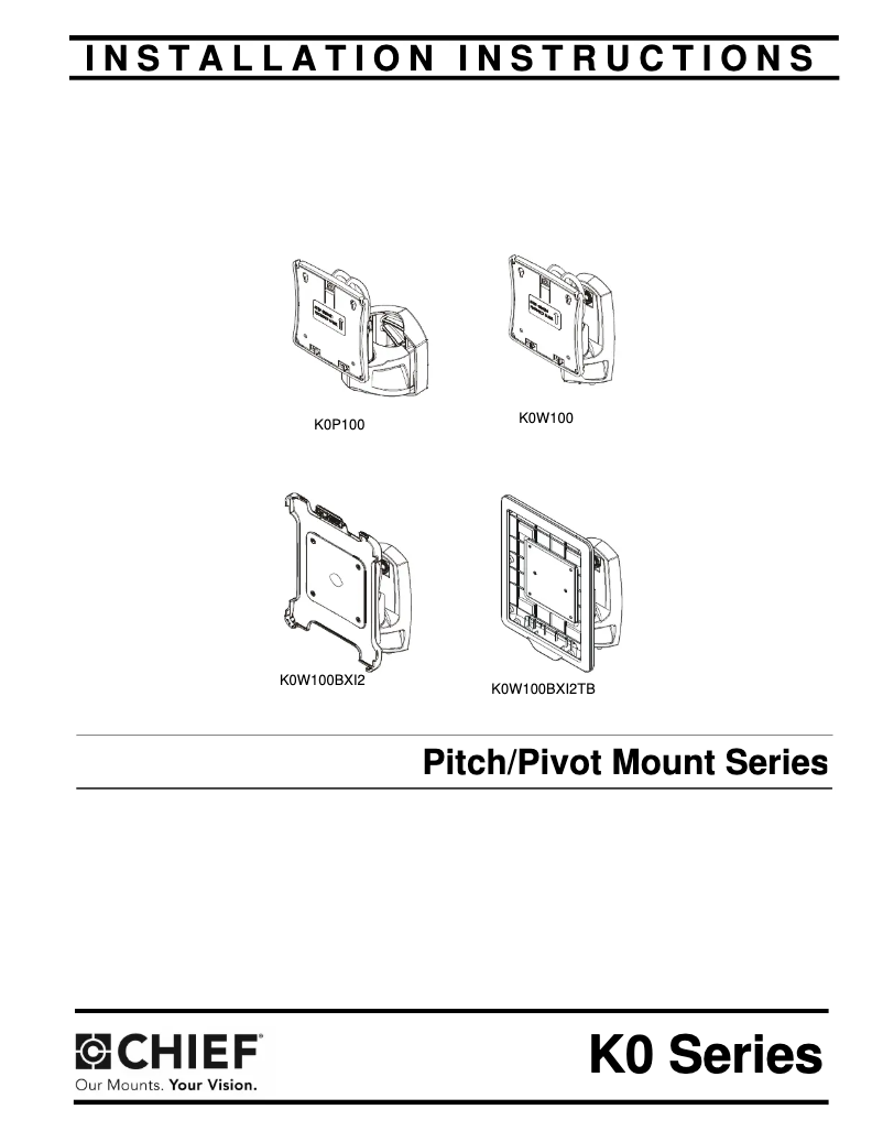 Página 1 del manual Manual de usuario Chief K0 Series