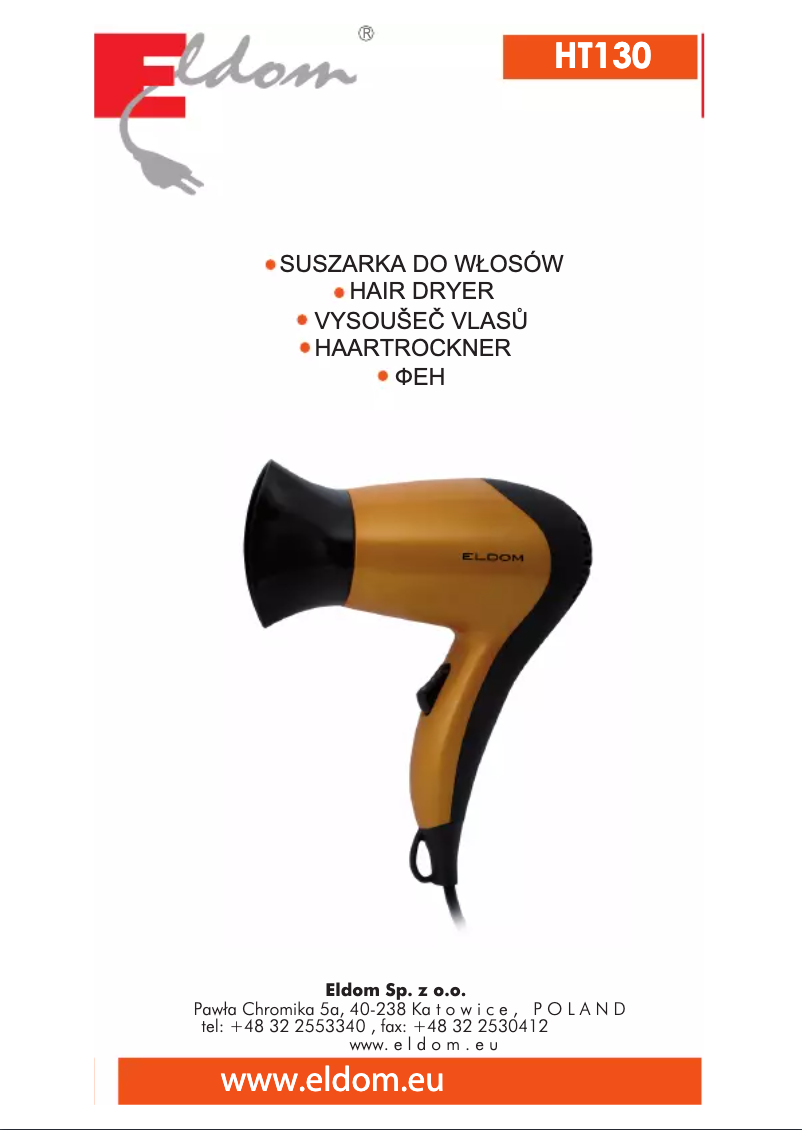 Página 1 del manual Manual de usuario Eldom HT130