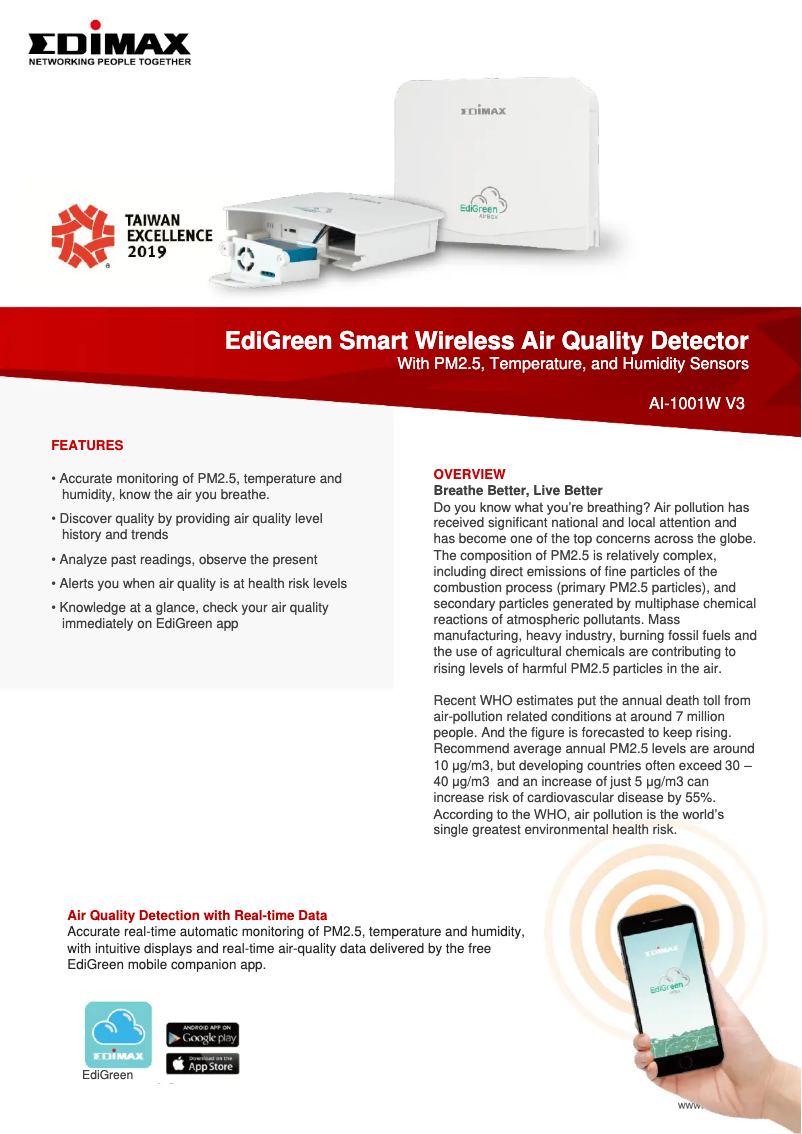 Imagen de la primera página del manual del dispositivo AI-1001W V3
