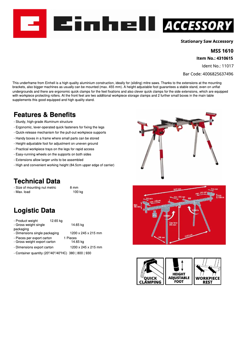Imagen de la primera página del manual del dispositivo MSS 1610
