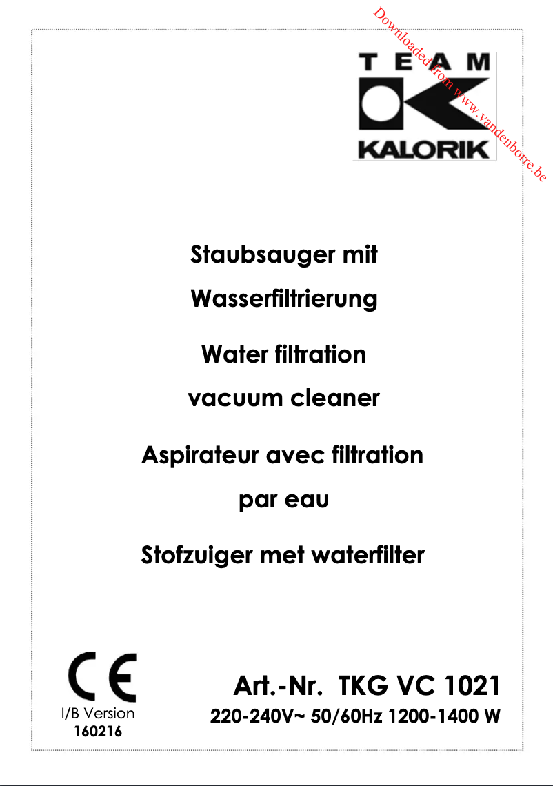 Página 1 del manual Manual de usuario Kalorik TKG VC 1021