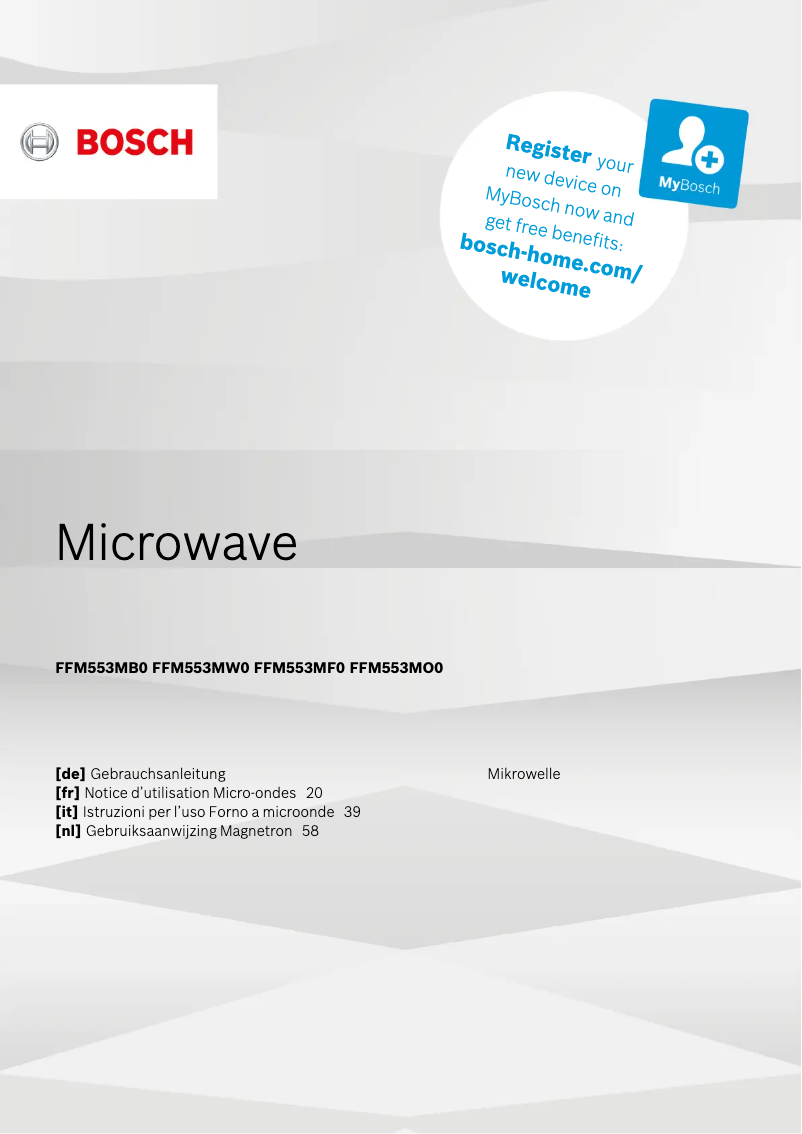 Página nº 1 - Manual de usuario Bosch FFM553MB0