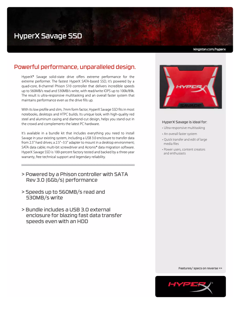 Imagen de la primera página del manual del dispositivo Savage SSD