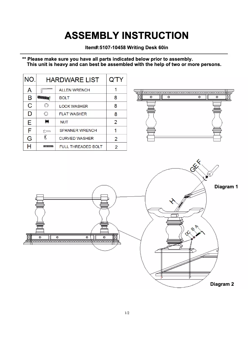 Página nº 1 - Manual de usuario Hooker 5107-10458
