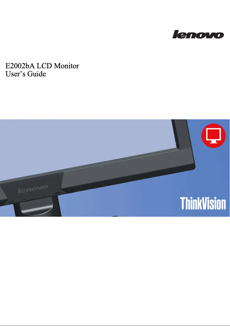 Página nº 1 - Manual de usuario Lenovo ThinkVision E2002b