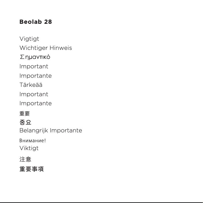 Imagen de la primera página del manual del dispositivo Beolab 28