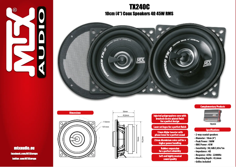 Página 1 del manual Manual de usuario MTX Audio TX240C