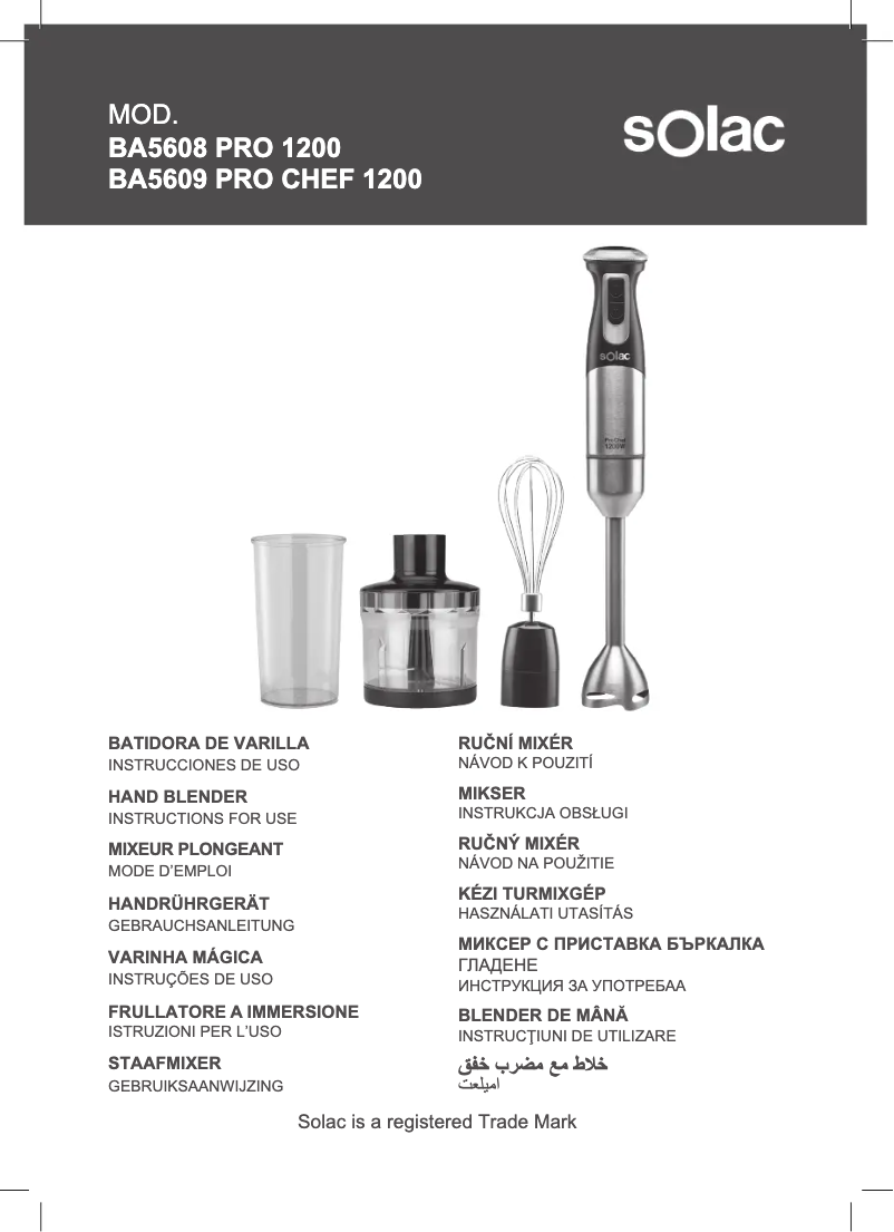 Página 1 del manual Manual de usuario Solac Pro Chef 1200 BA5609