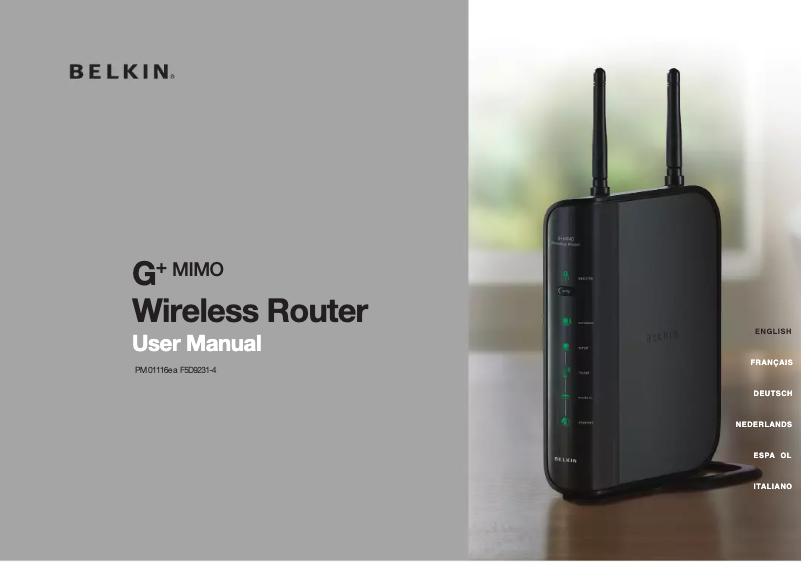 Página 1 del manual Manual de usuario Belkin Wireless G+ MIMO Router