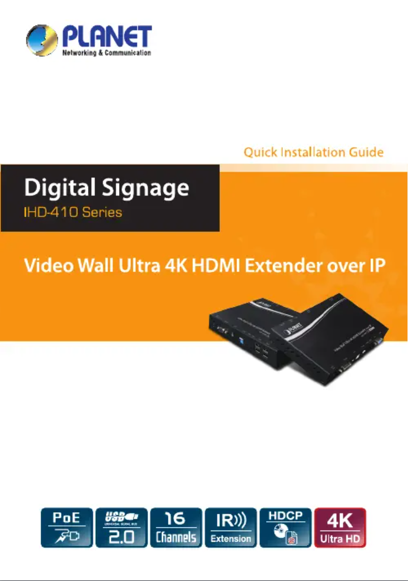 Imagen de la primera página del manual del dispositivo IHD-410PT