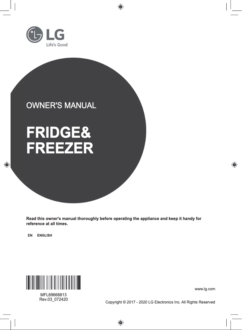 Imagen de la primera página del manual del dispositivo GR-B247KQDV