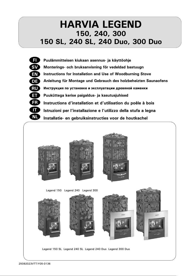 Página 1 del manual Manual de usuario Harvia Legend 240
