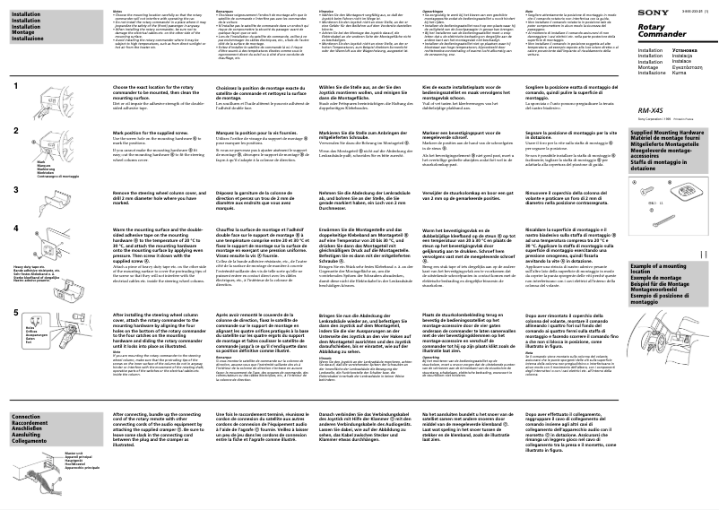 Página nº 1 - Guía de instalación Sony RM-X4S