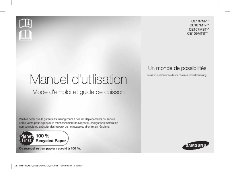 Página 1 del manual Manual de usuario Samsung CE107M-4W