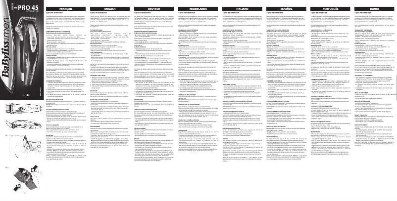 Página 1 del manual Manual de usuario BaByliss i PRO 45 Intensive E960E